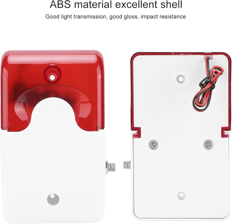 ABS LED High Flashing Siren Sound Light Alarm Wired 12VDC Volume Adjustable Horn for Office Buildings Bars Hotels - Image 3